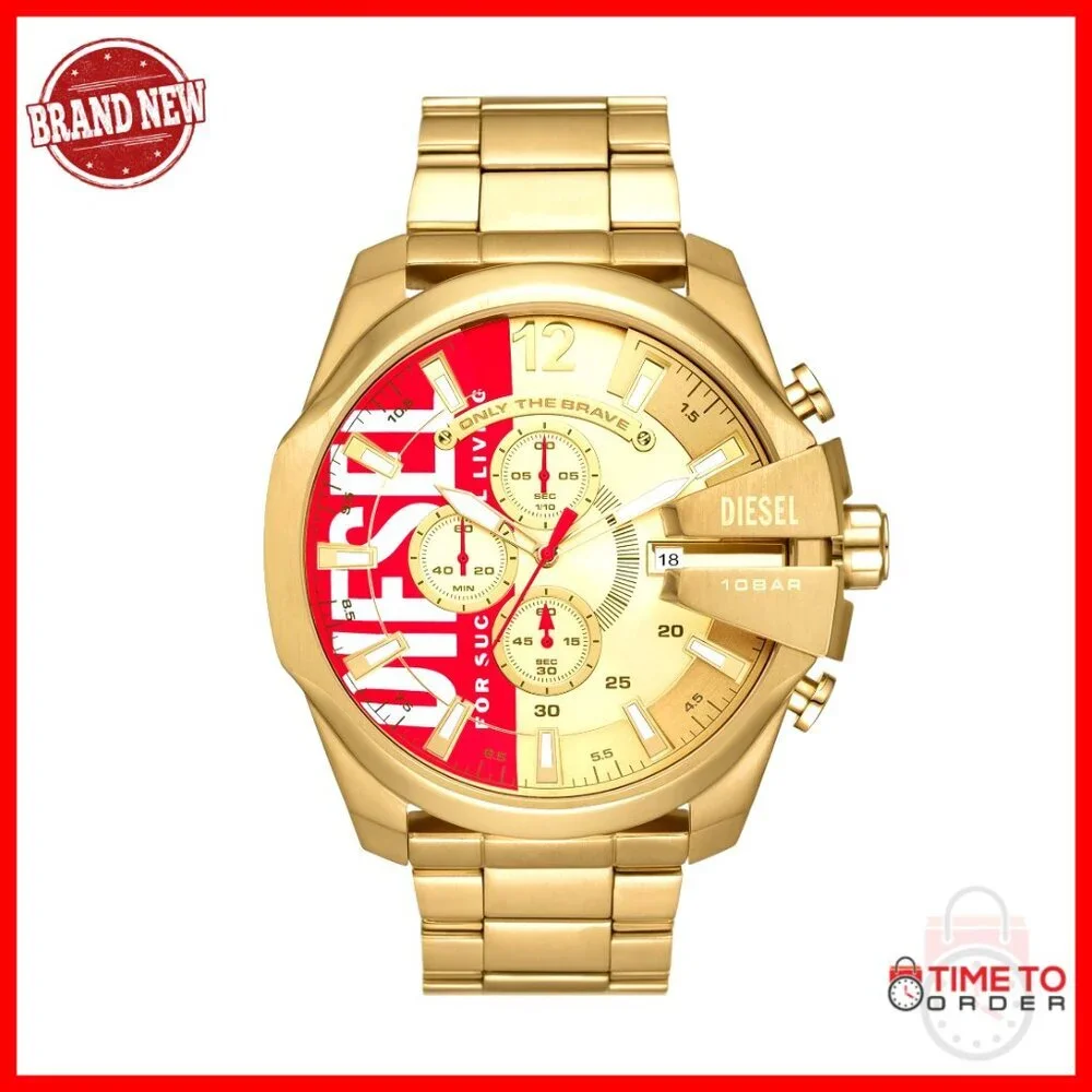 Stainless Steel Chronograph Watch 51mm Case Water Resistant 100m